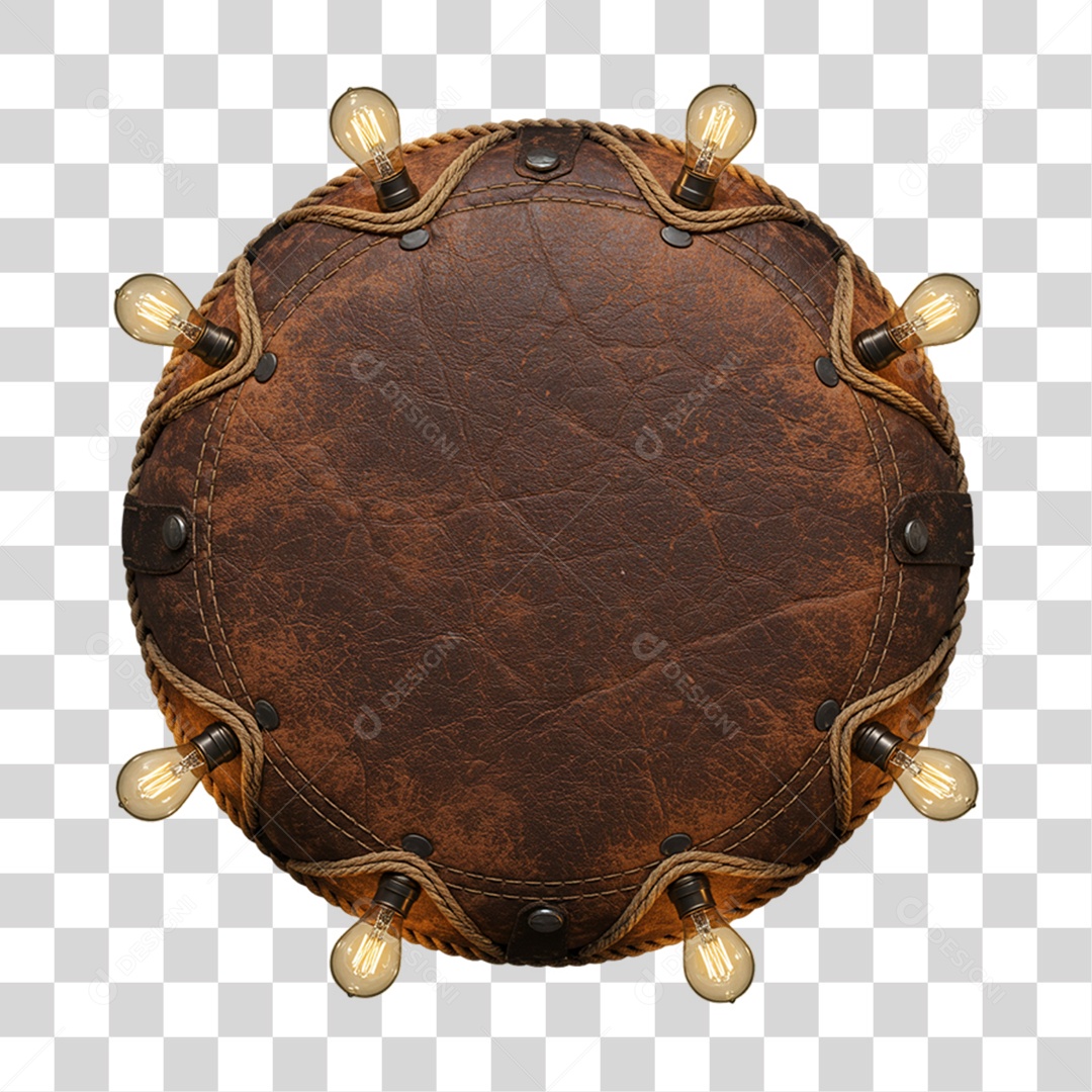 Placa de Madeira com Lâmpadas PNG Transparente