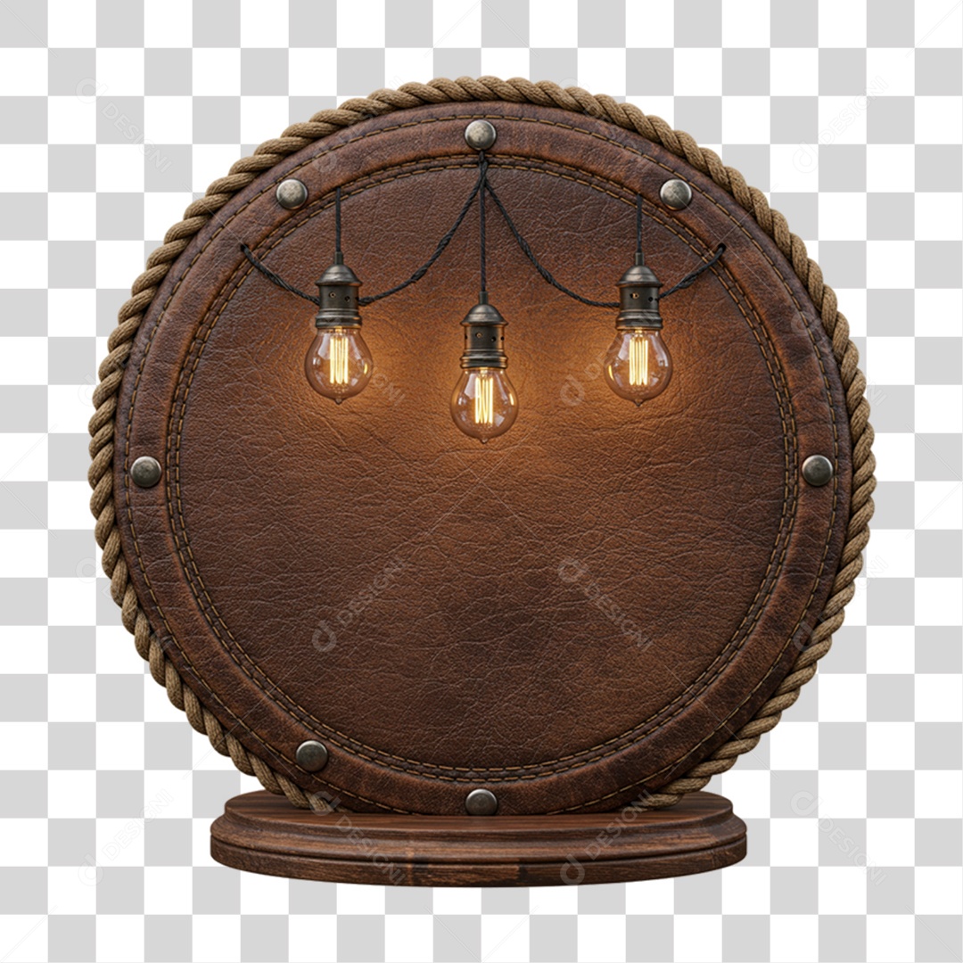 Placa de Madeira com Lâmpadas PNG Transparente