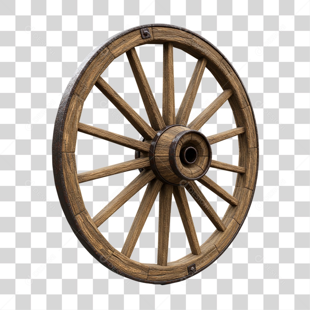 Roda de Madeira Carroça PNG Transparente