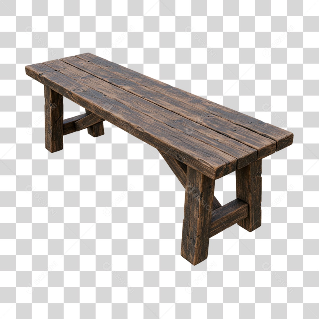 Banco de Madeira PNG Transparente