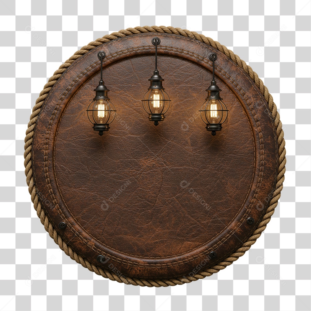 Placa de Madeira com Lâmpadas PNG Transparente