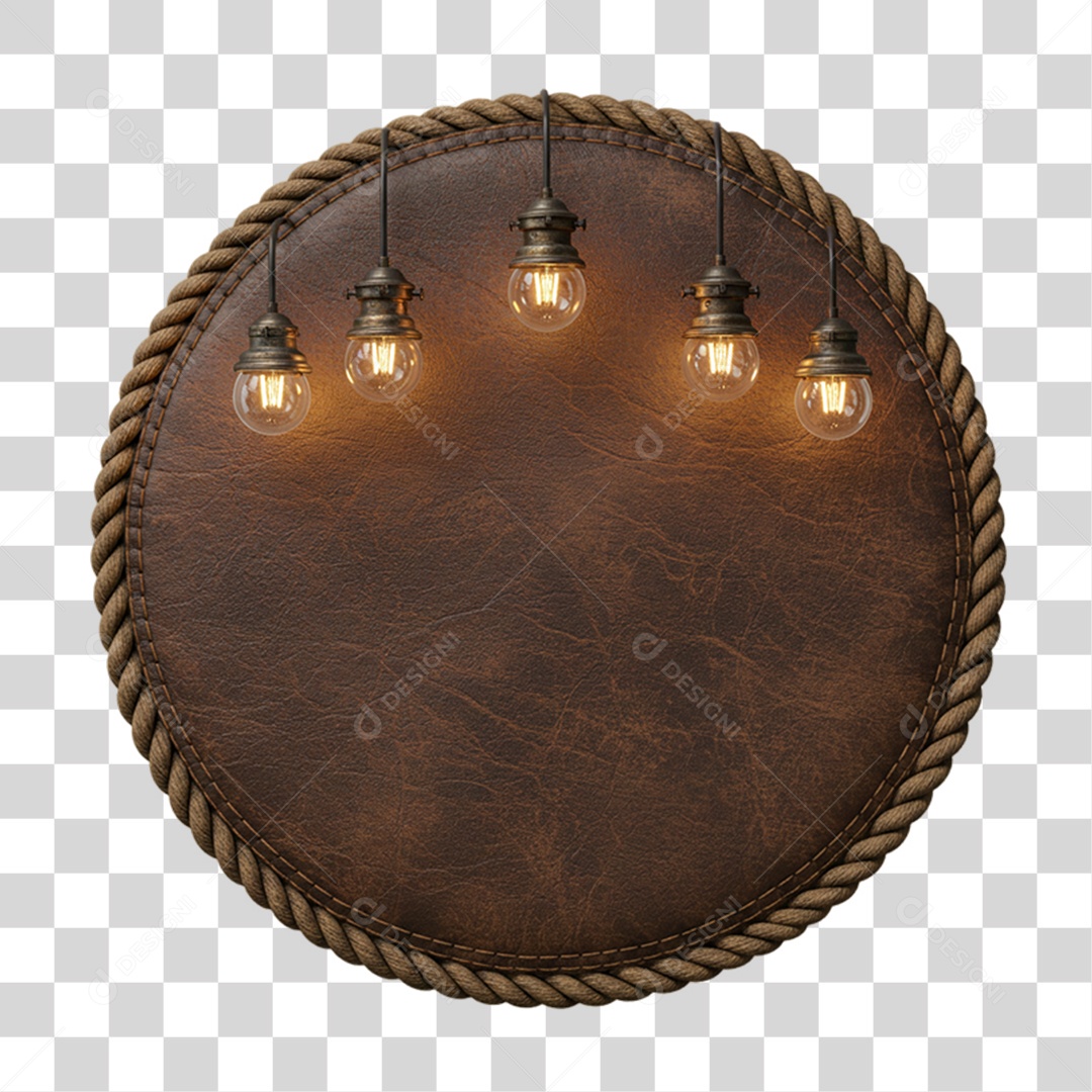 Placa de Madeira com Lâmpadas PNG Transparente