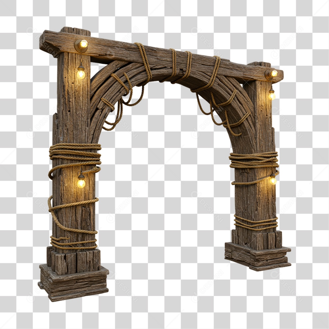 Portal de Madeira PNG Transparente