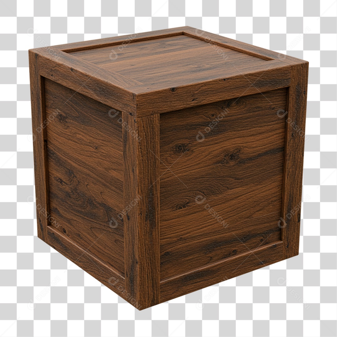 Caixa de Madeira Fechada PNG Transparente