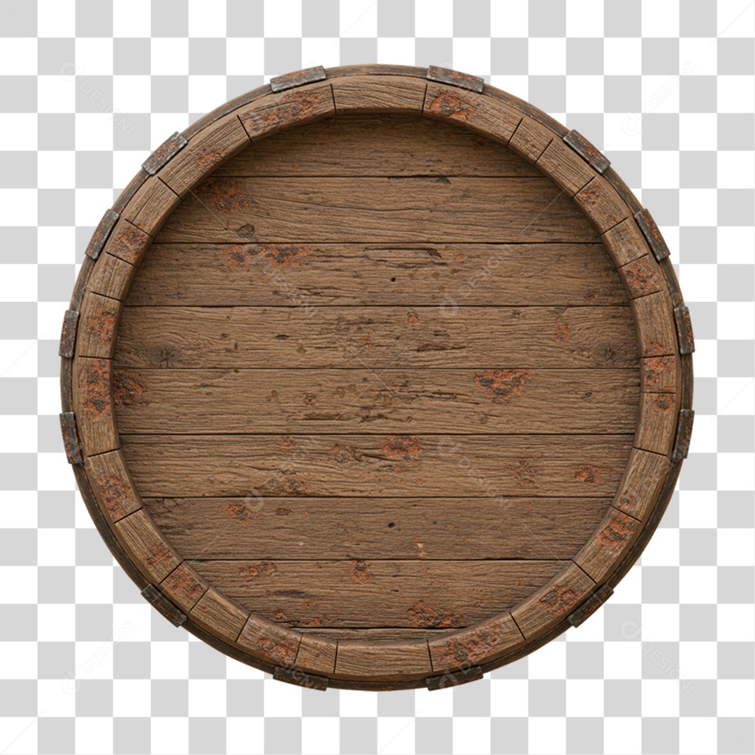 Placa de Madeira Redonda PNG Transparente