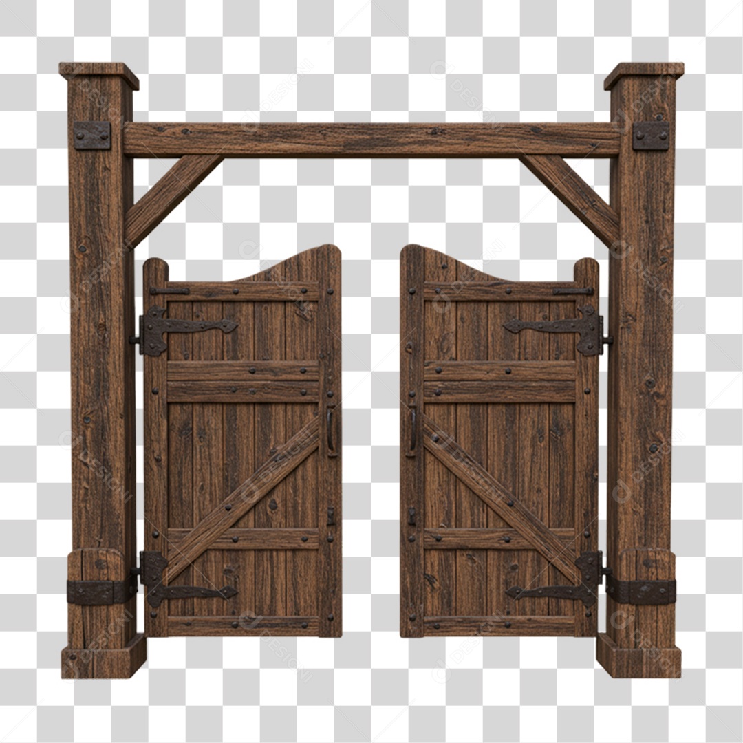 Portal de Madeira Entrada Porteira PNG Transparente