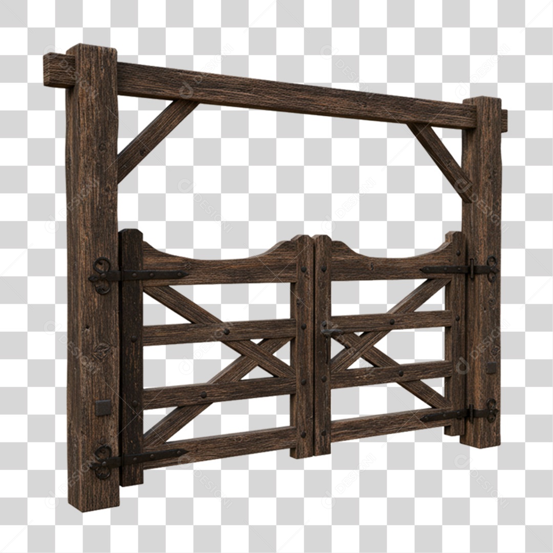 Portal de Madeira Entrada Porteira PNG Transparente