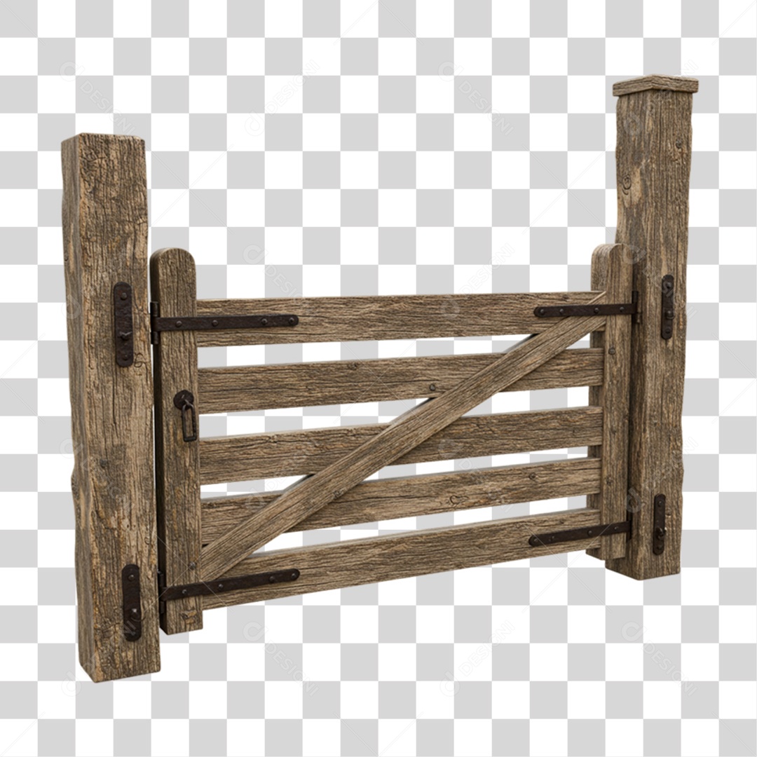 Portal de Madeira Entrada Porteira PNG Transparente