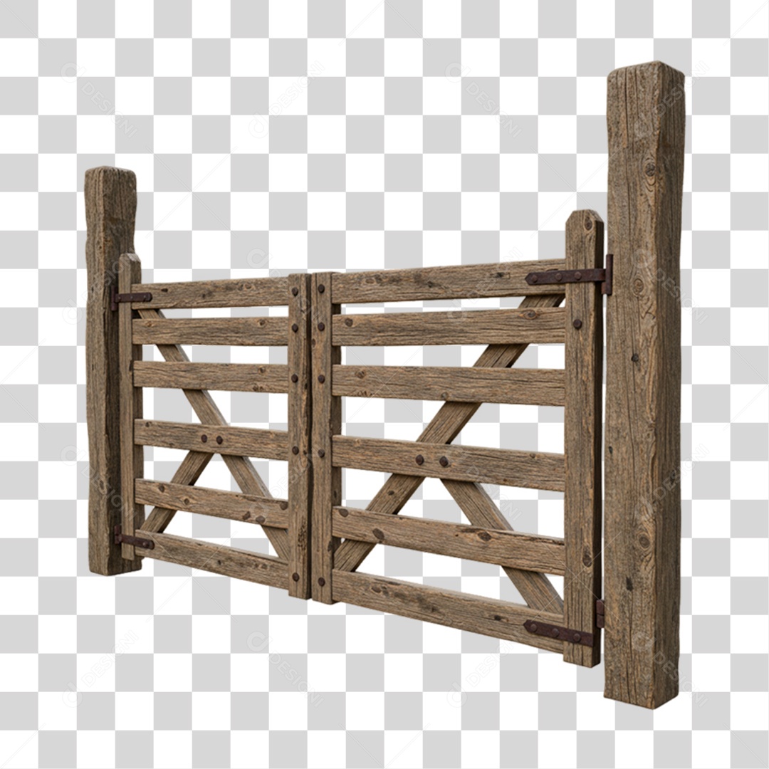 Portal de Madeira Entrada Porteira PNG Transparente