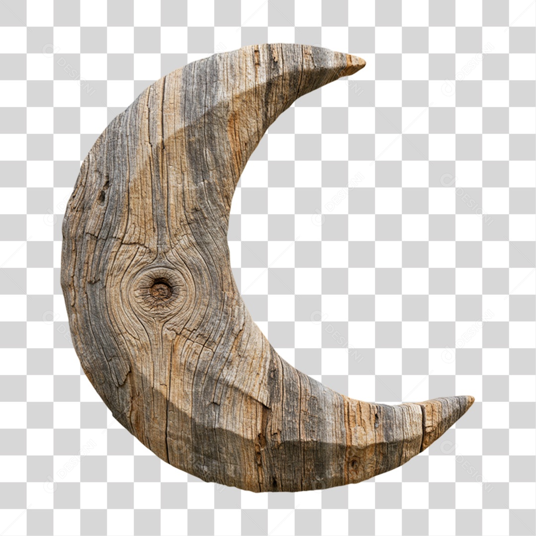 Lua de Madeira PNG Transparente