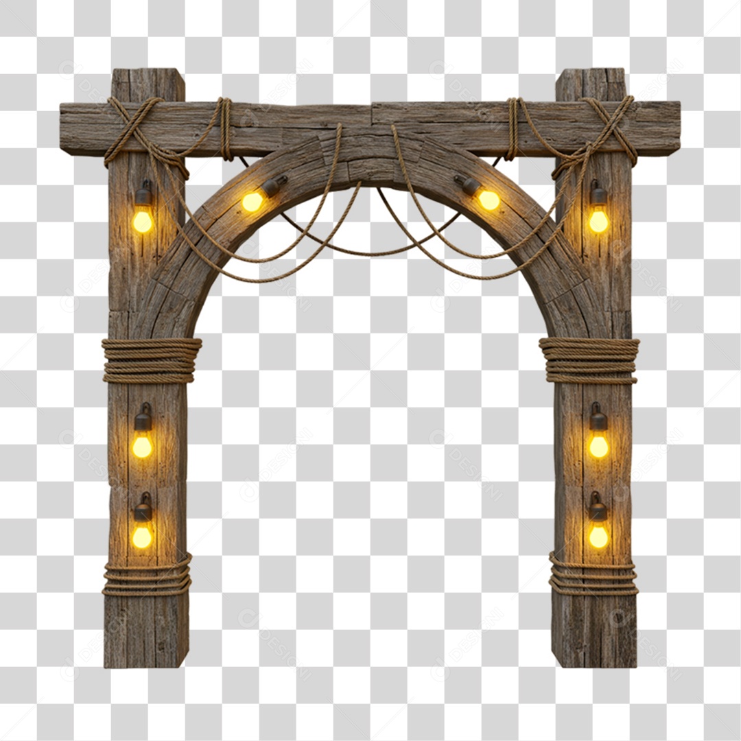 Portal de Madeira Entrada PNG Transparente