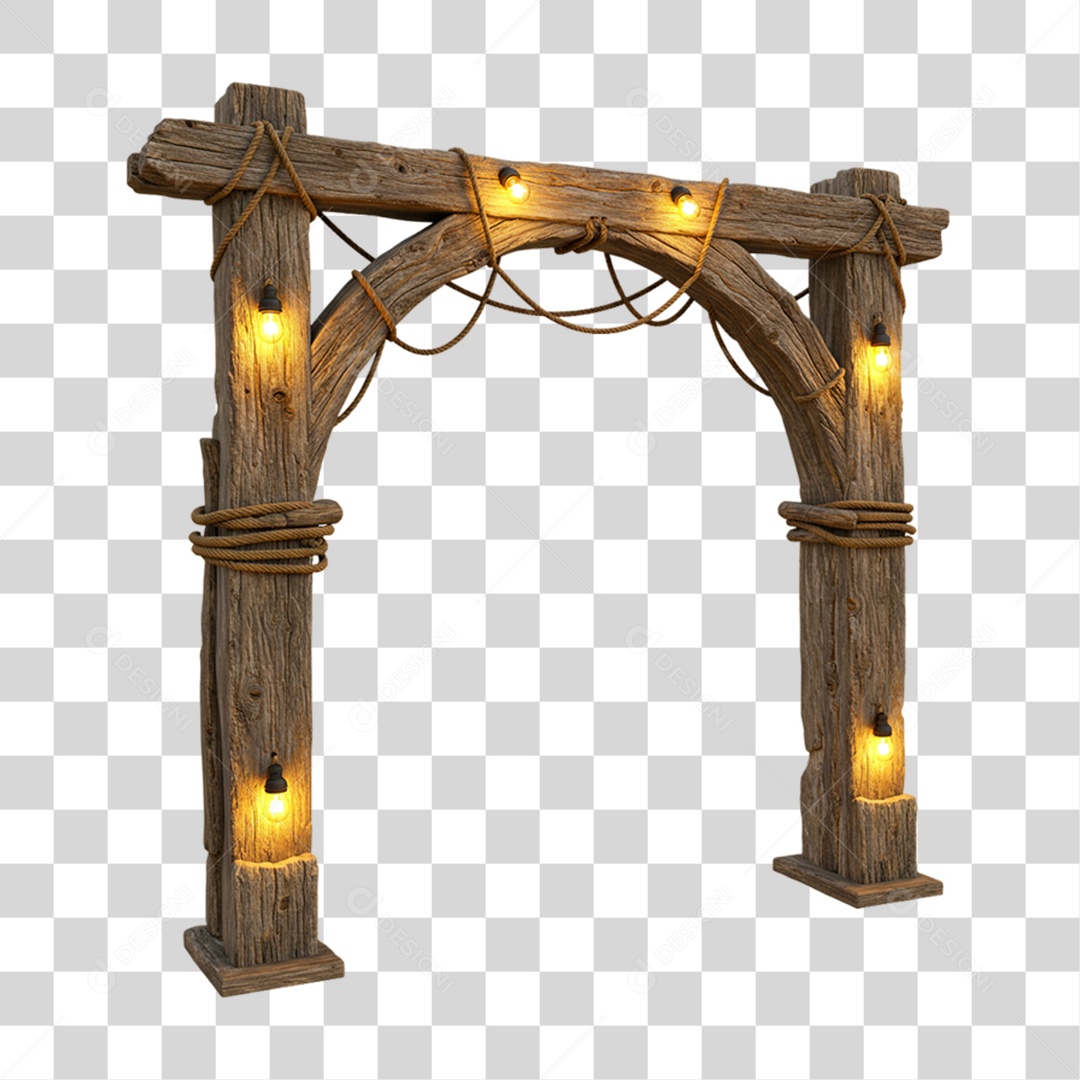 Portal de Madeira Entrada PNG Transparente