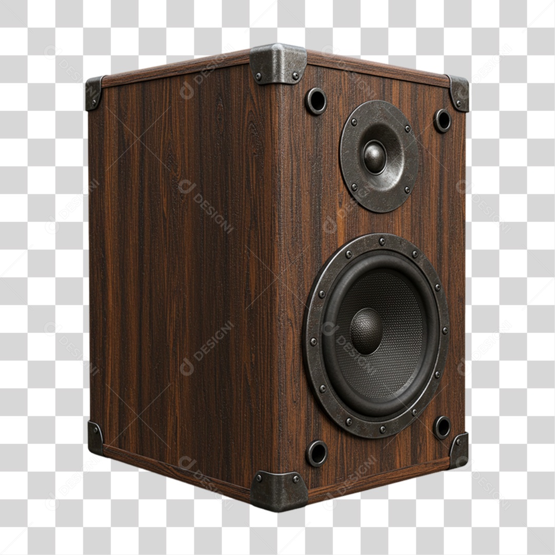 Caixa de Som de Madeira PNG Transparente