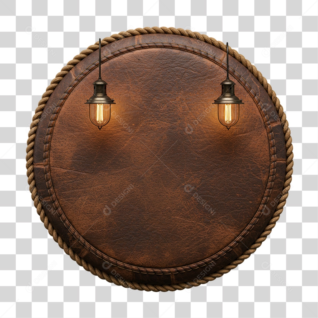 Placa de Madeira Couro PNG Transparente