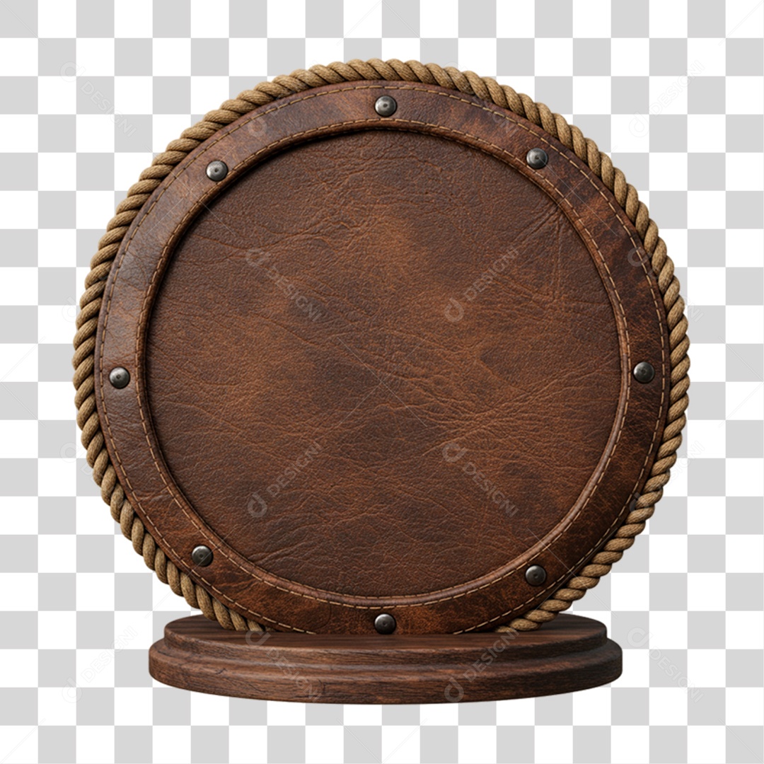 Placa de Madeira Couro PNG Transparente