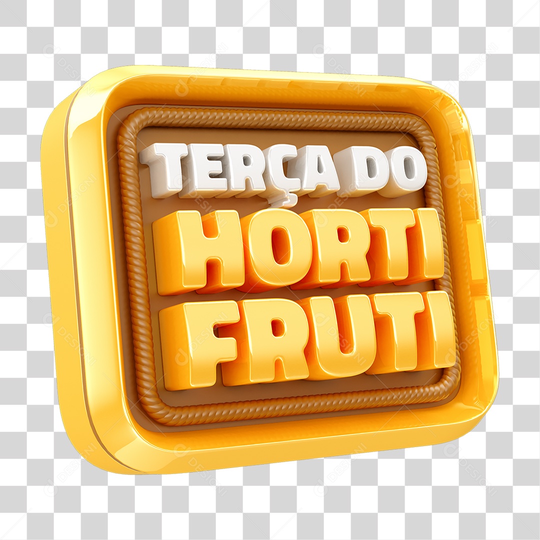 Selo 3D Terça do Hortifrúti PNG Transparente