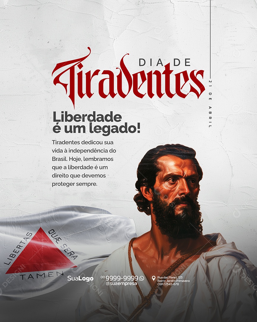 Dia de Tiradentes 21 de Abril Social Media PSD Editável