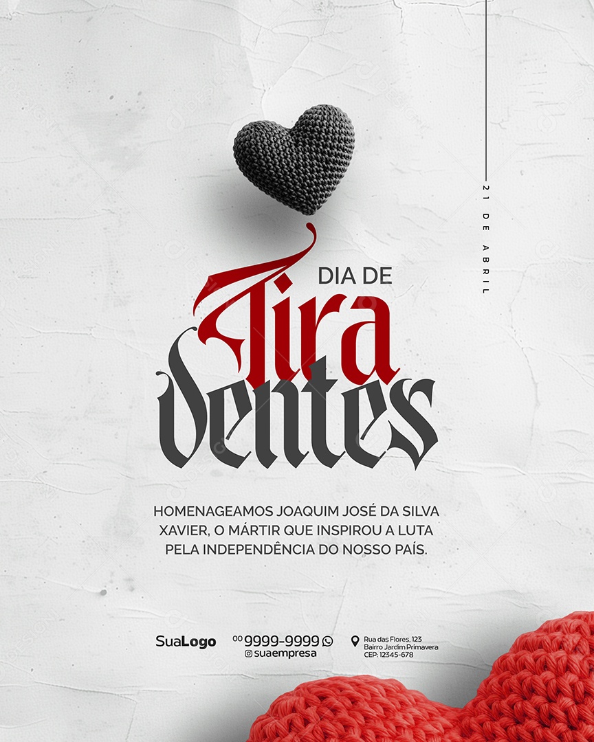 Dia de Tiradentes 21 de Abril Social Media PSD Editável