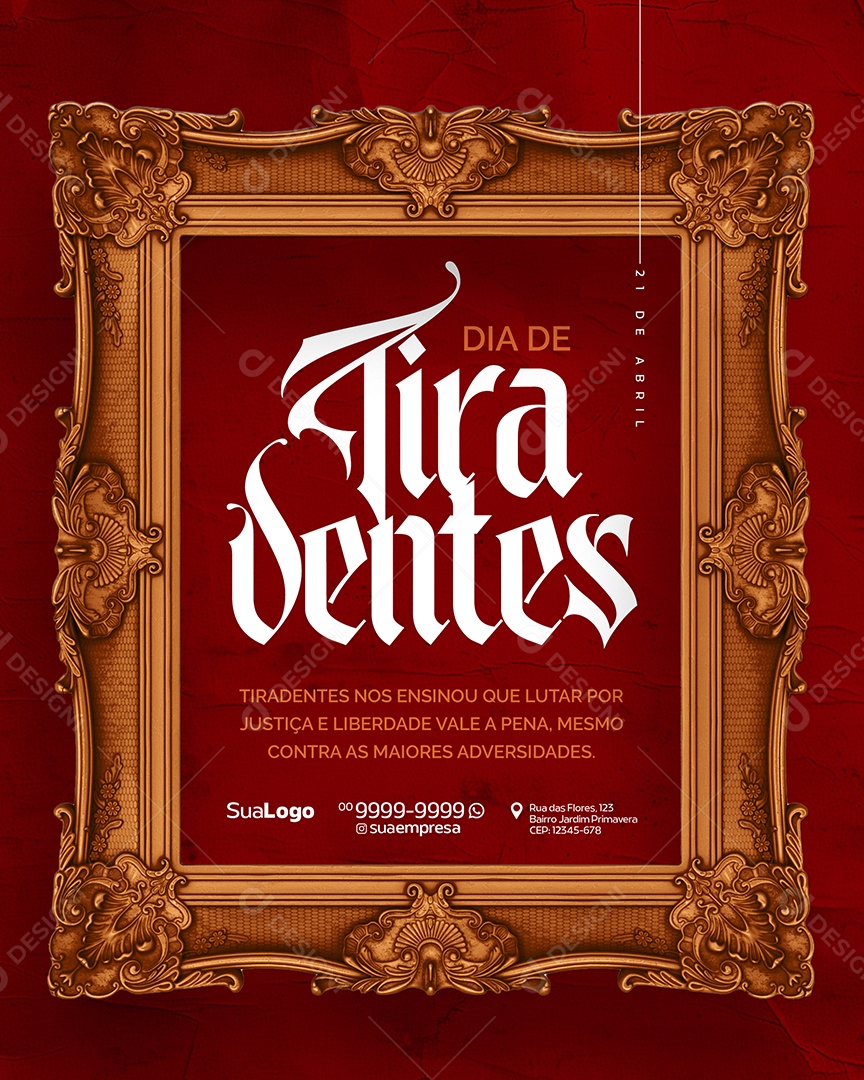 Dia de Tiradentes 21 de Abril Social Media PSD Editável
