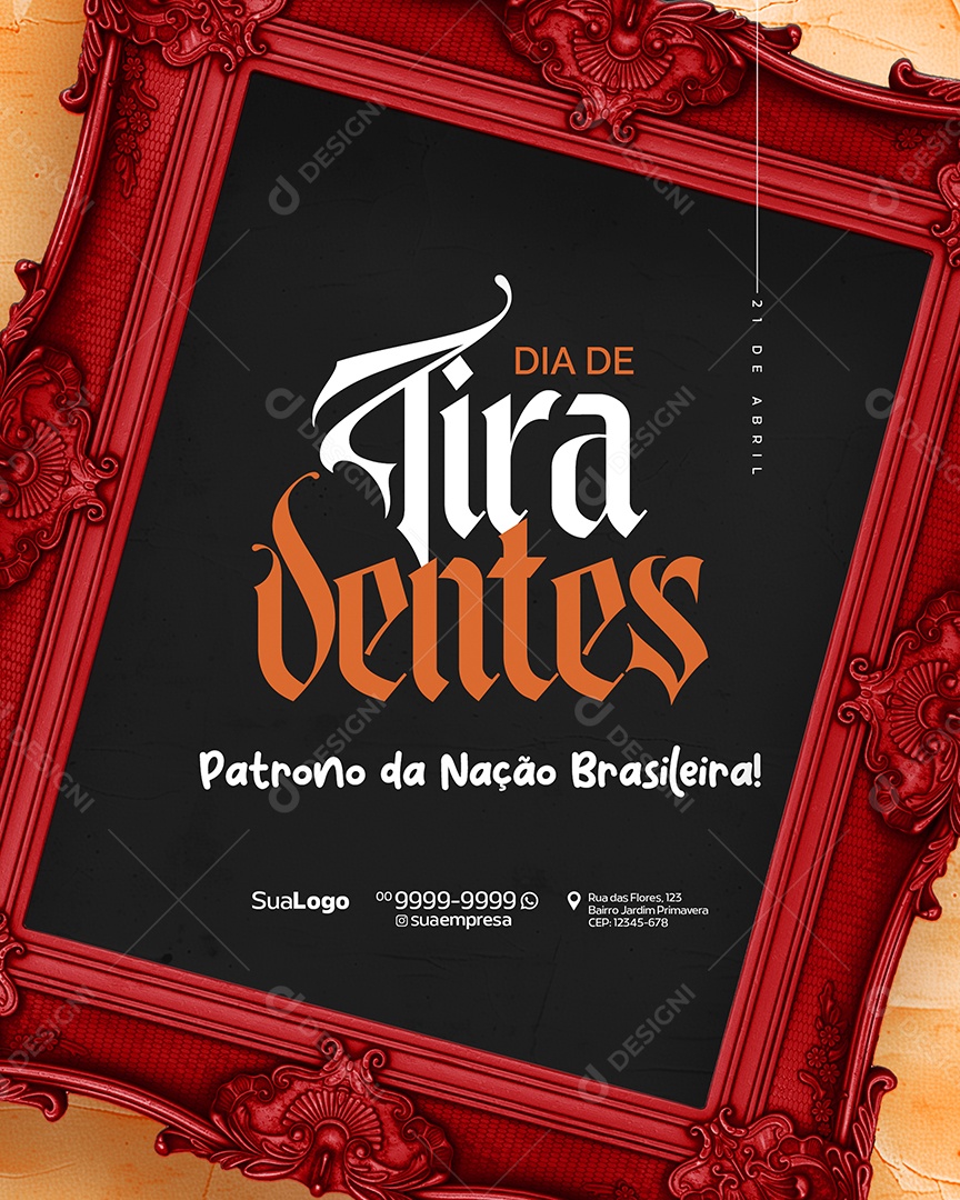 Dia de Tiradentes 21 de Abril Social Media PSD Editável