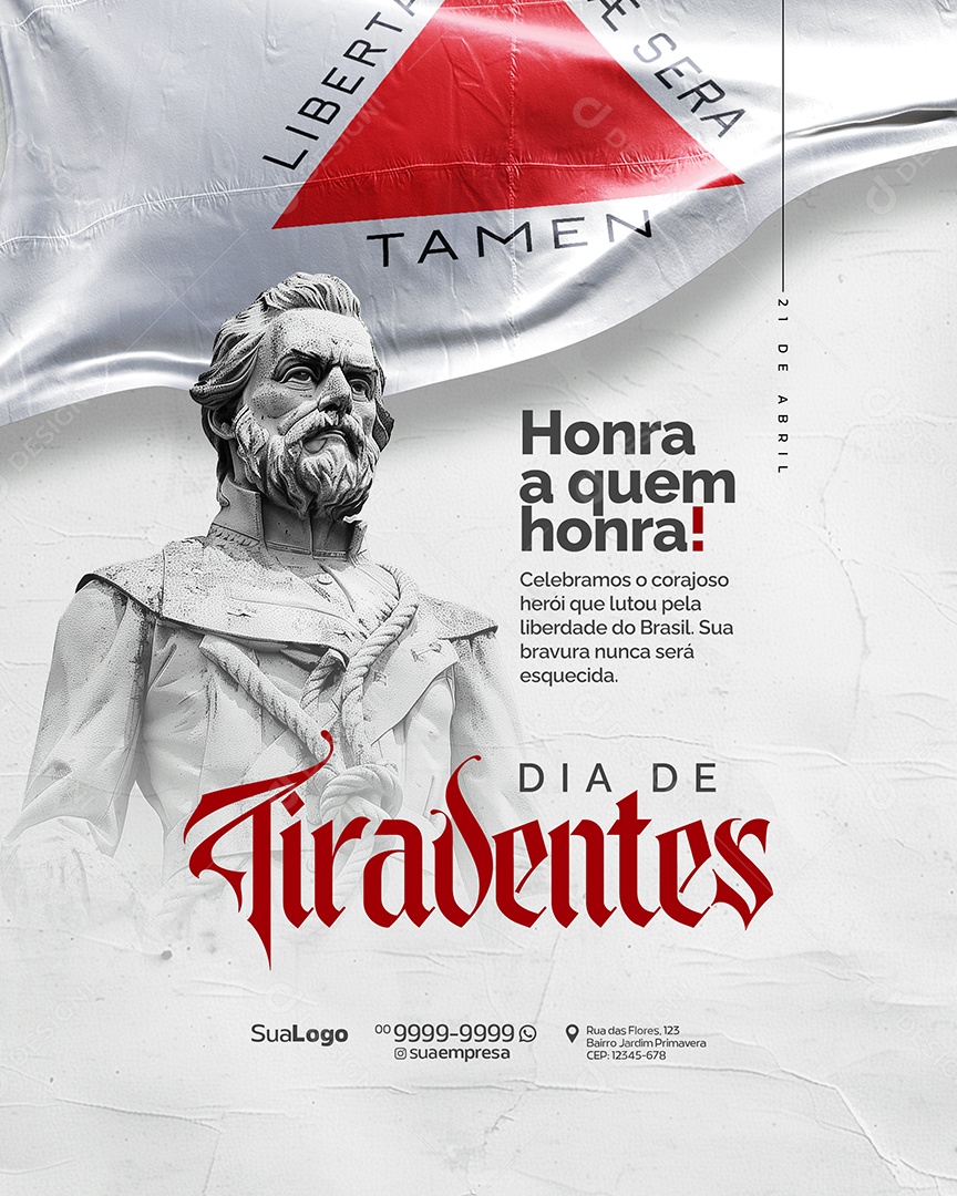 Dia de Tiradentes 21 de Abril Social Media PSD Editável