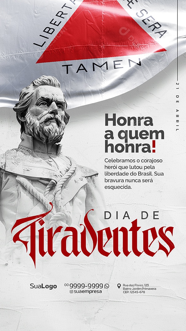 Dia de Tiradentes 21 de Abril Social Media PSD Editável