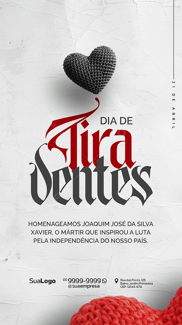 Dia de Tiradentes 21 de Abril Social Media PSD Editável