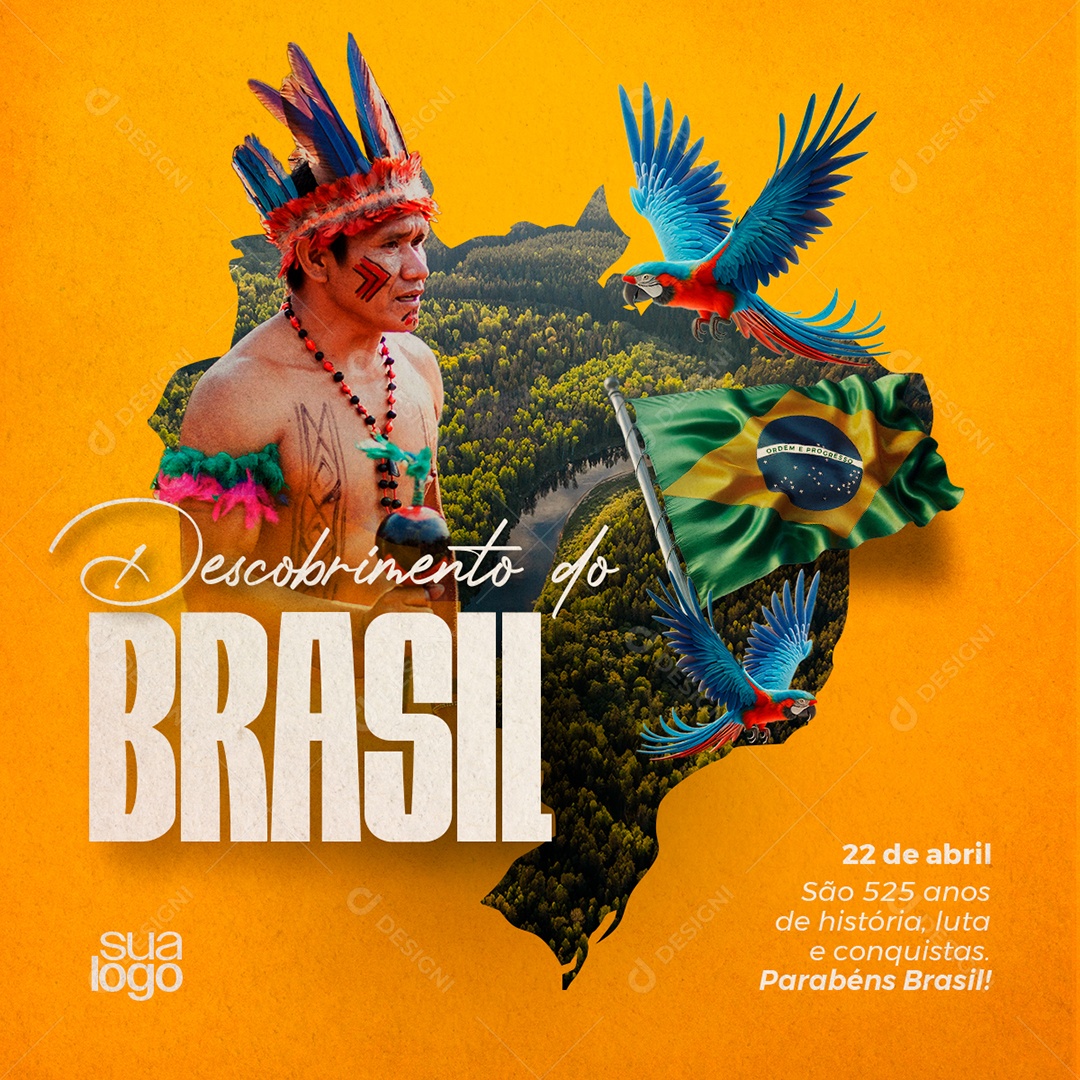Dia Do Descobrimento Do Brasil 22 de Abril  Social Media PSD Editável