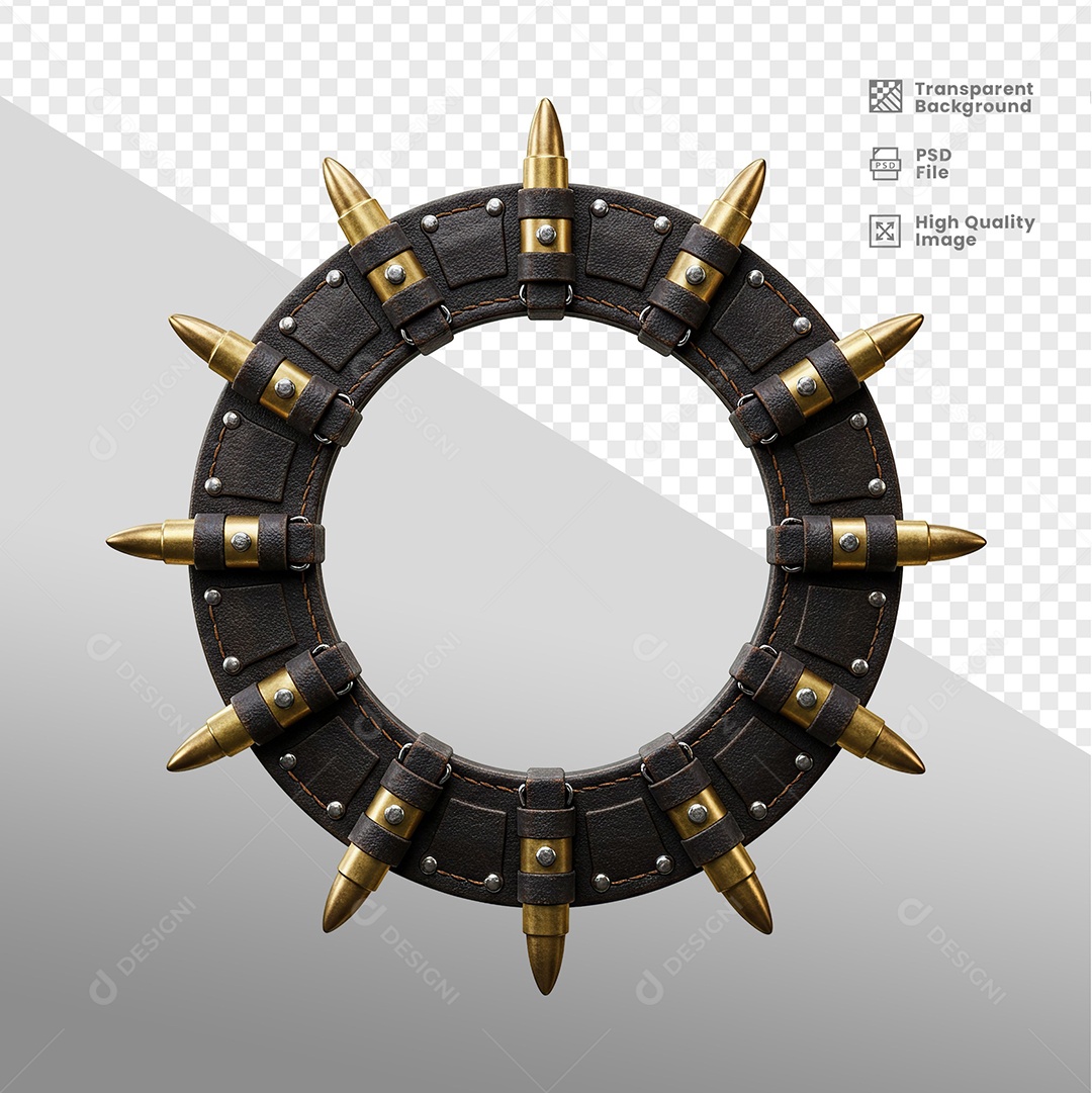 Baleiro de Couro Elemento 3D Para Composição PSD