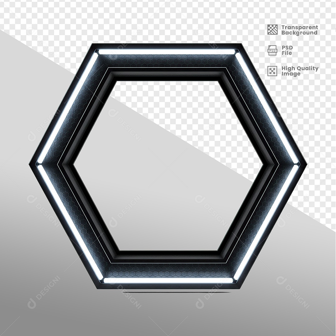 Placa de Metal Com Led Elemento 3D Para Composição PSD