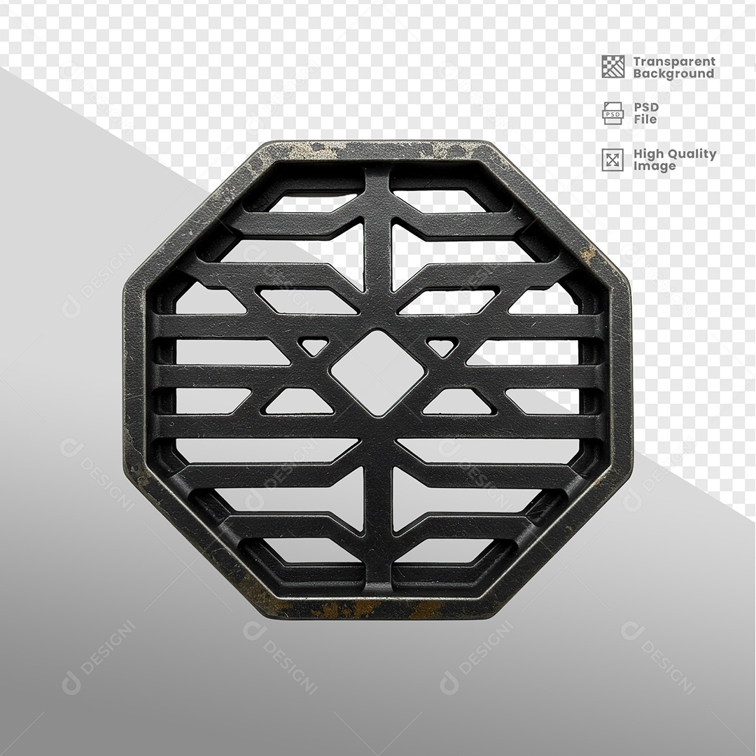 Placa de Metal Elemento 3D Para Composição PSD