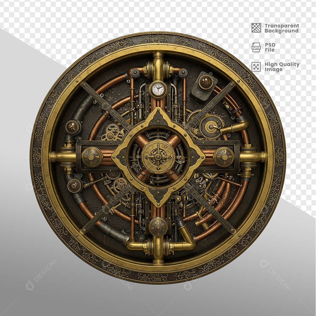 Escudo Redondo Elementos 3D para composição PSD