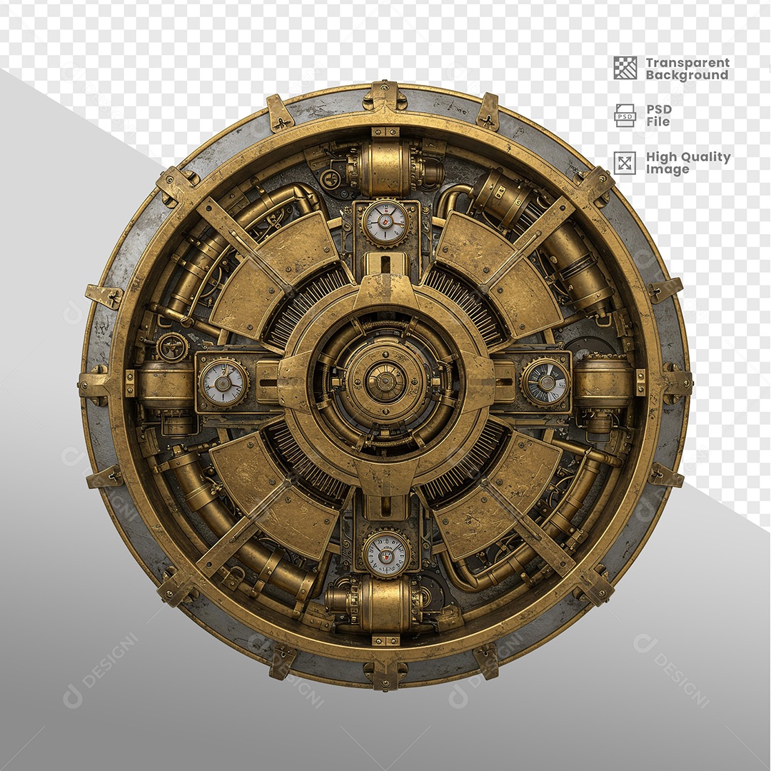 Escudo Redondo Elementos 3D para composição PSD