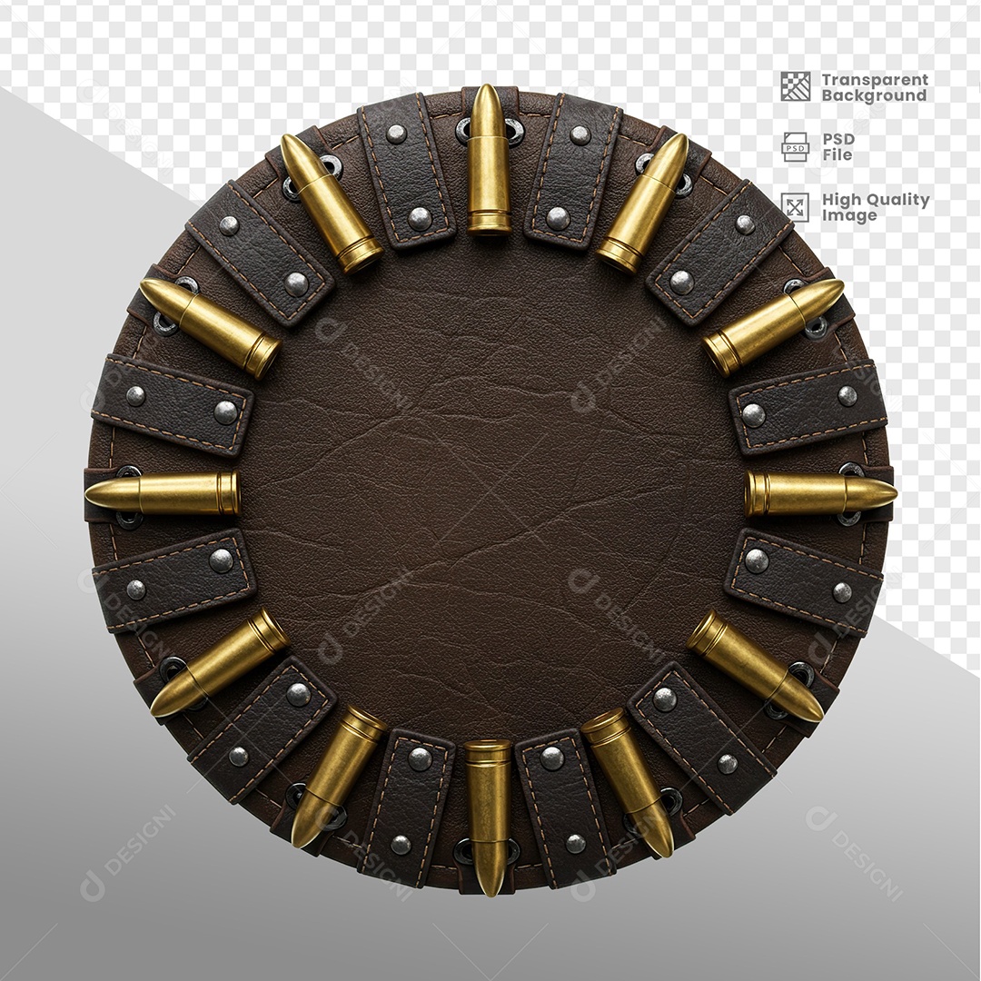 Baleiro de Couro Elemento 3D Para Composição PSD