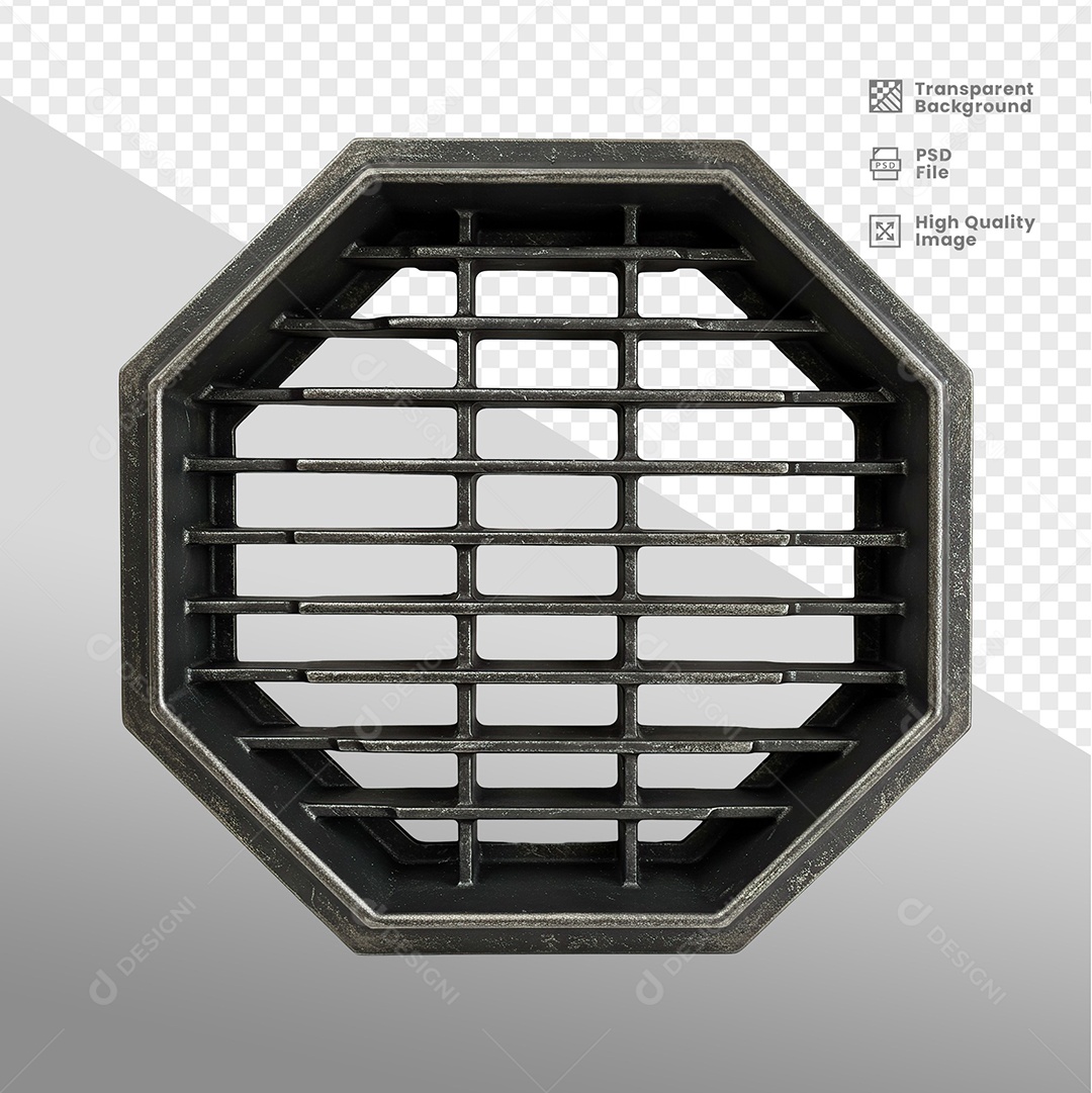 Placa de Metal Elemento 3D Para Composição PSD