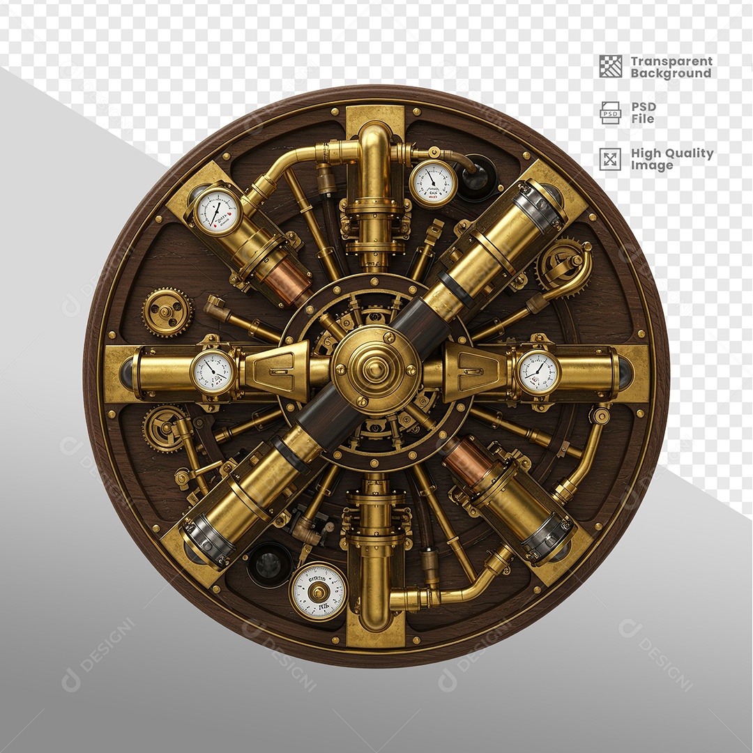 Escudo Redondo Elementos 3D para composição PSD