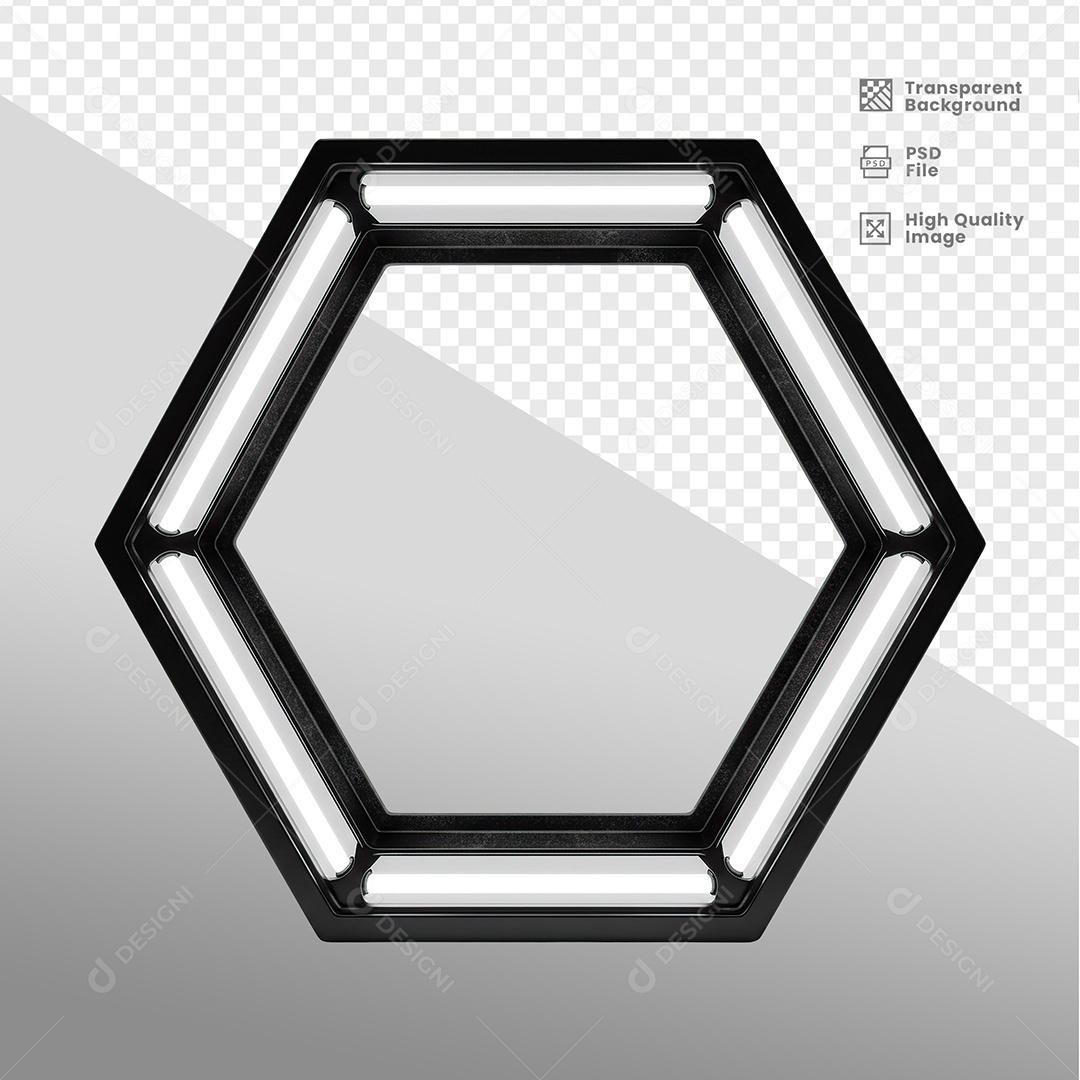 Placa de Metal Com Led Elemento 3D Para Composição PSD