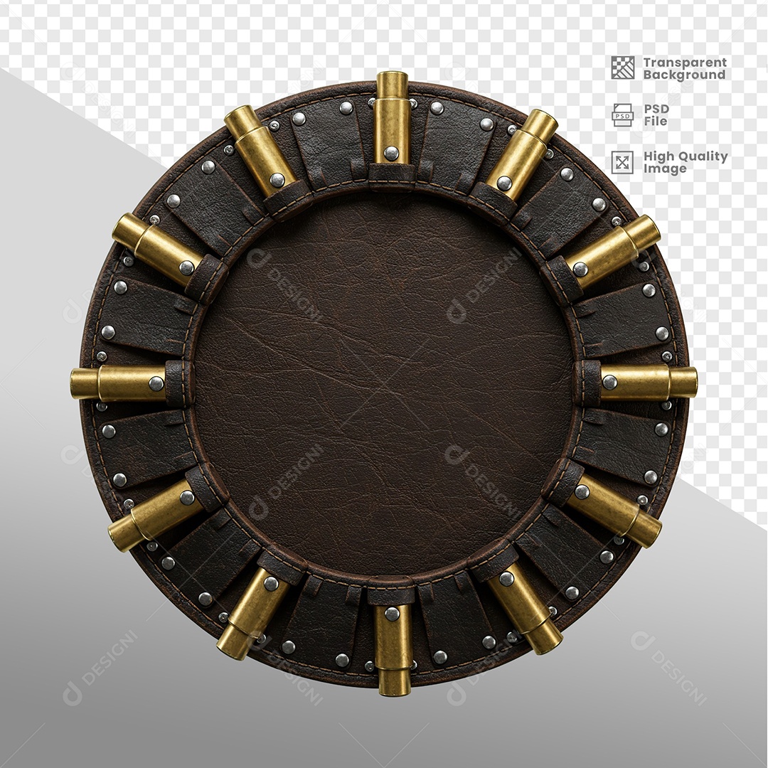 Baleiro de Couro Elemento 3D Para Composição PSD