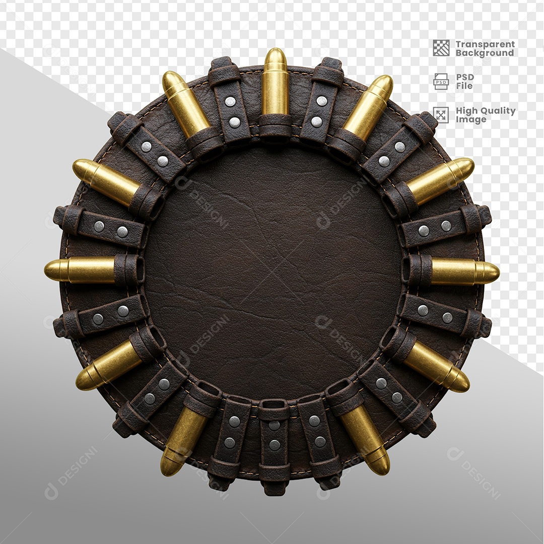 Baleiro de Couro Elemento 3D Para Composição PSD