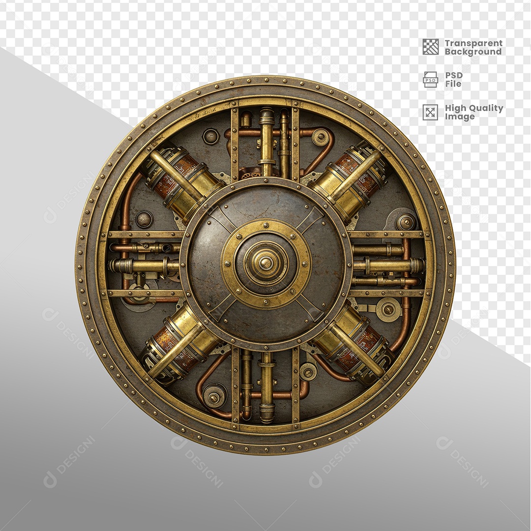 Escudo Redondo Elementos 3D para composição PSD