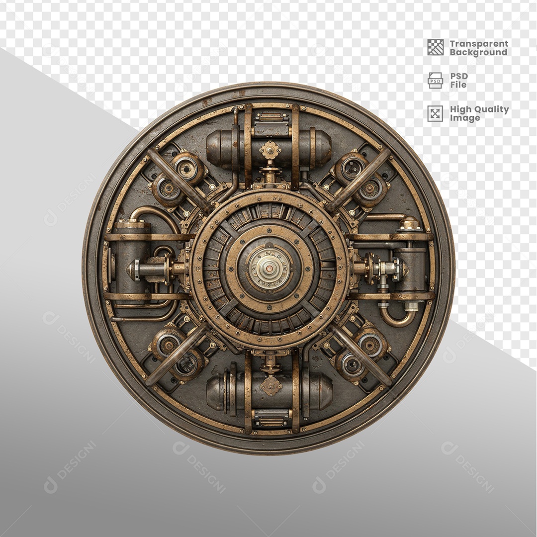 Escudo Redondo Elementos 3D para composição PSD