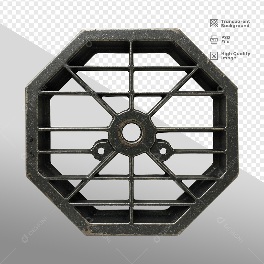 Placa de Metal Elemento 3D Para Composição PSD