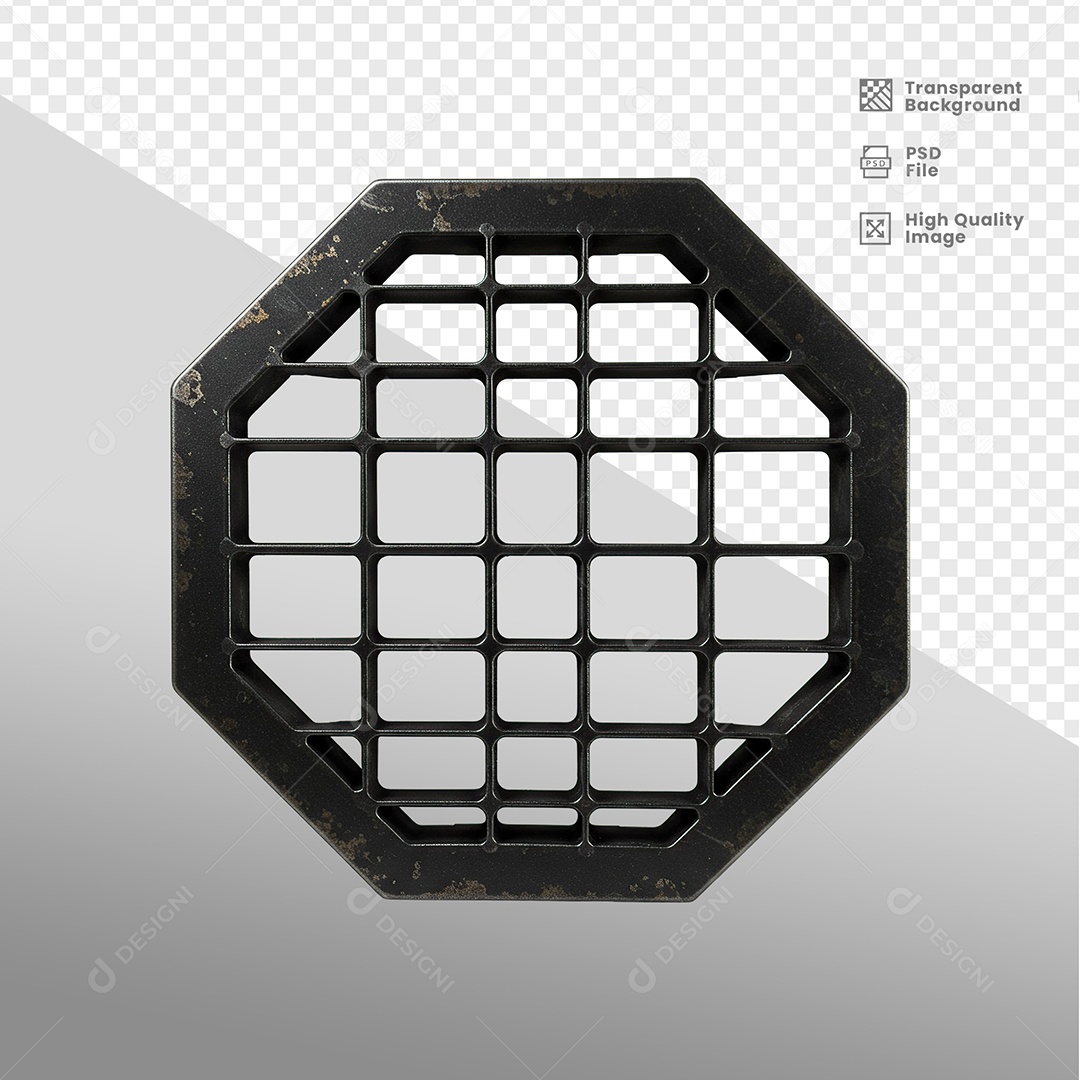 Placa de Metal Elemento 3D Para Composição PSD