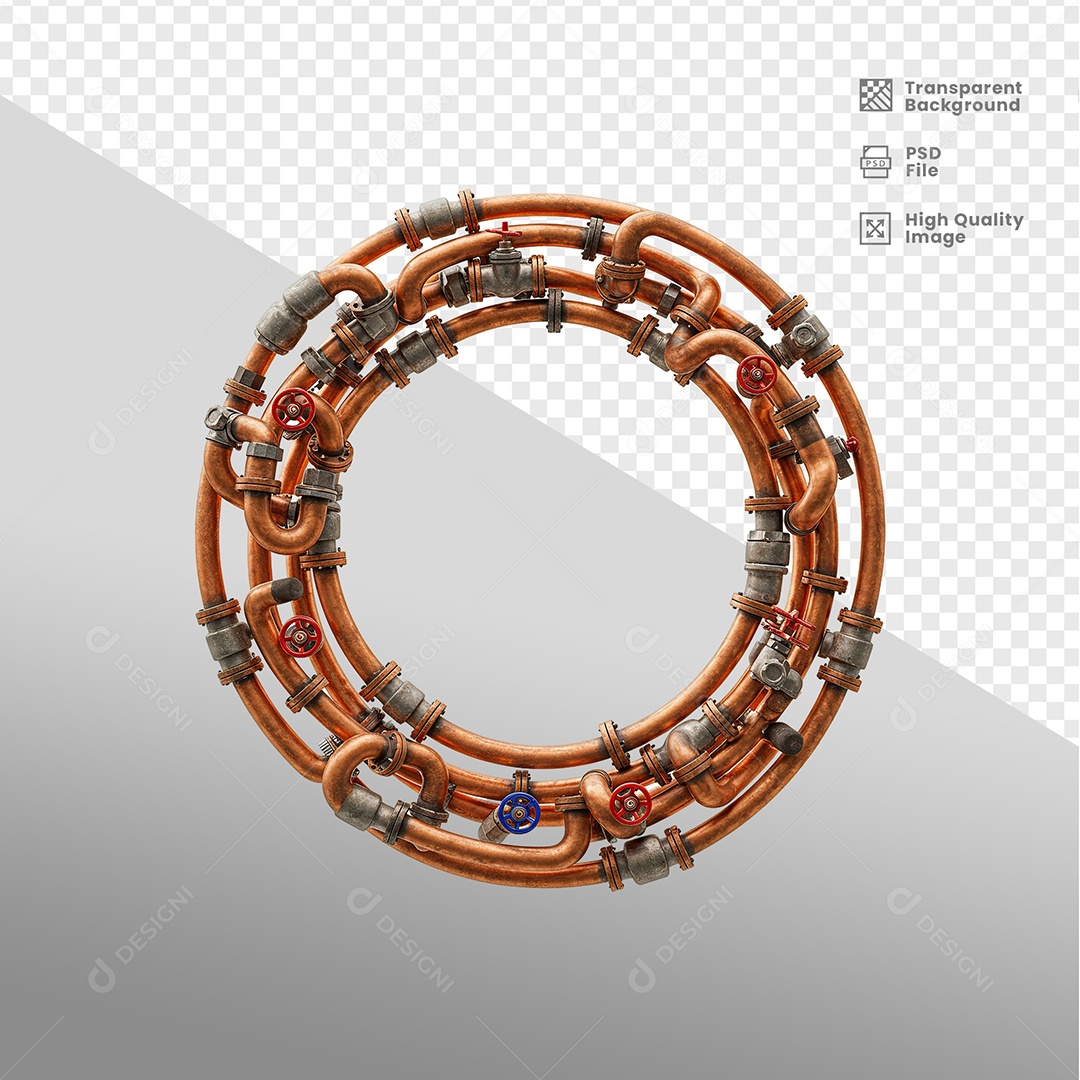 Círculo de Metal Velho Elemento 3D Para Composição PSD