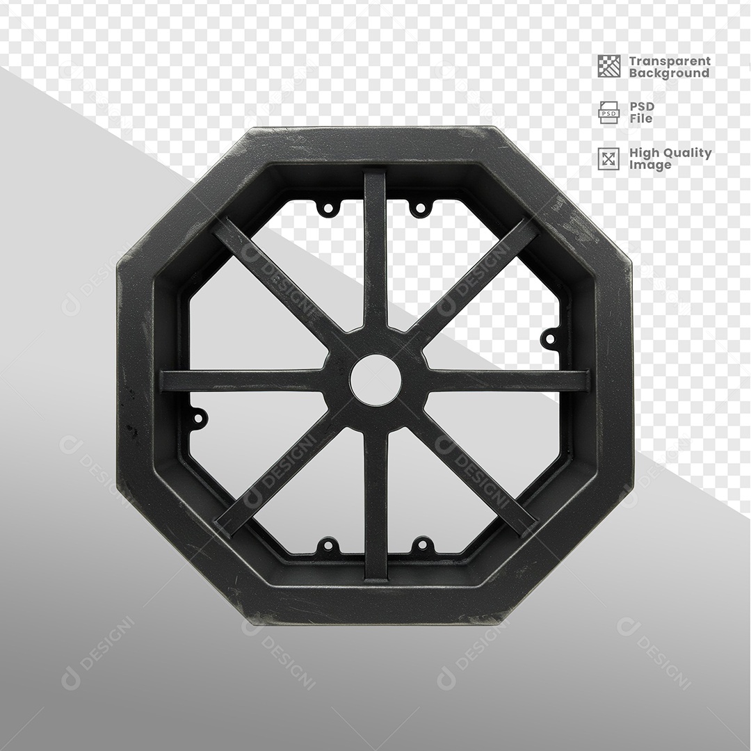 Placa de Metal Elemento 3D Para Composição PSD