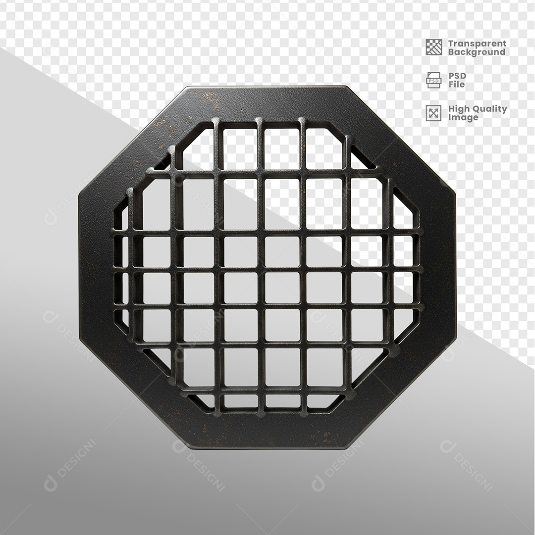 Placa de Metal Elemento 3D Para Composição PSD