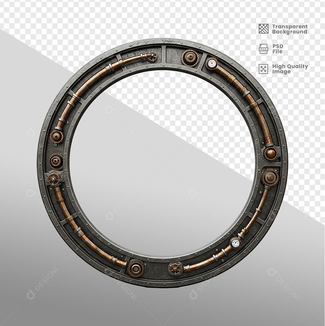 Circulo de Metal Com Luz de Led Elemento 3D Para Composição PSD