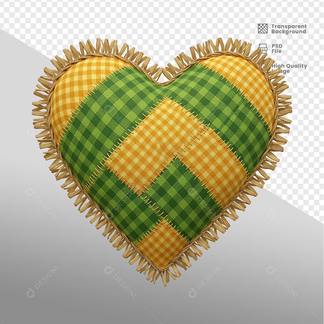 Coração de São João Elemento 3D Para Composição PSD