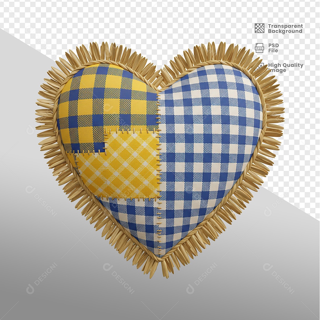 Coração de São João Elemento 3D Para Composição PSD