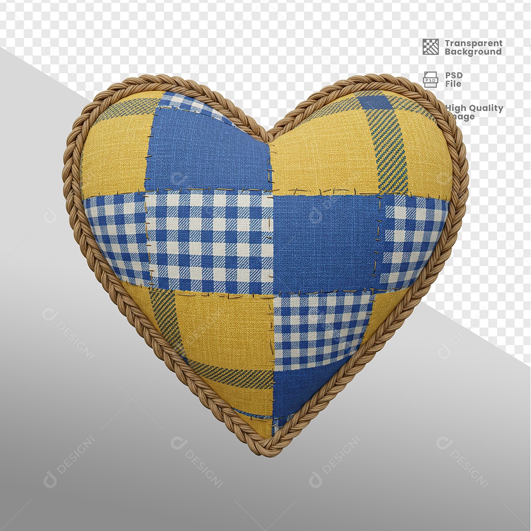 Coração de São João Elemento 3D Para Composição PSD